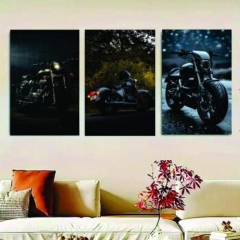 Set Of 3 Bikes Sticky Canvas Frames For Wall Decor - 3279264