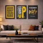 Set of 3 Premium Motivational Wall Art Photo Tiles – Modern Home & Office Decor Sets 8x11