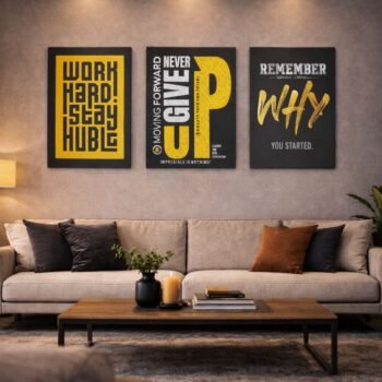 Set of 3 Premium Motivational Wall Art Photo Tiles – Modern Home & Office Decor Sets 8x11