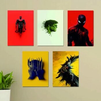 Heroes Set Of 5 Avengers Room Motivational Wall Art (Marvel Frames)