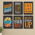 Set of 6 Wall Art Wooden Phototile Frames for Wall Decor