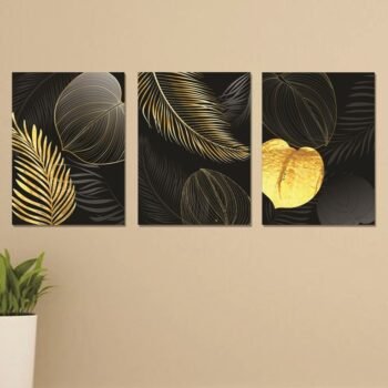 Abstract Set of 3 Wall Art Wooden Phototile Frames for Wall Decor
