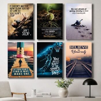Set of 6 Wall Art Wooden Phototile Frames for Wall Decor