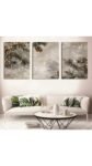 Set of 3 Wall Art Wooden Phototile Frames for Wall Decor (Winter Abstract Art)
