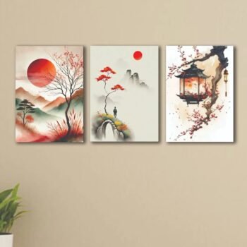 Set of 3 Wall Art Wooden Phototile Frames for Wall Decor