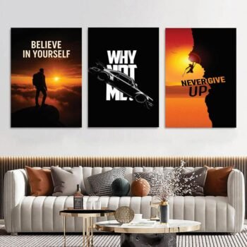 Set of 3 Wall Art Wooden Phototile Frames for Wall Decor