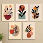 Set of 5 Abstract Wall Art Photo Tiles – Modern Home Decor Sets 8x11
