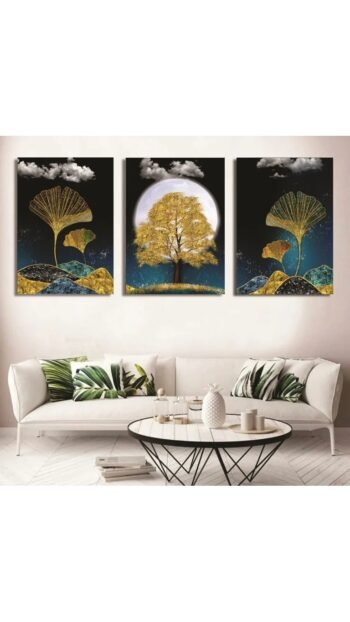 Peace - Set of 3 Abstract Wall Art Wooden Phototile Frames for Wall Decor