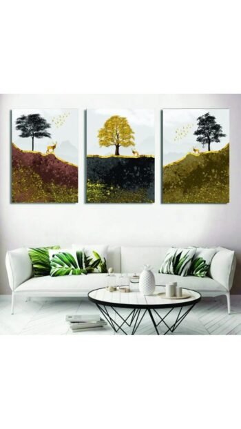 Story Tree - Set of 3 Abstract Wall Art Wooden Phototile Frames for Wall Decor