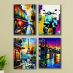 4pcs vintage sticky phototile wall frames for home decor 8 x 11