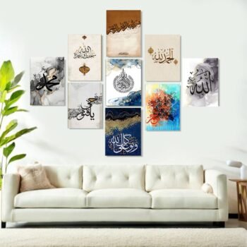 Home Decoration Item 9 Pcs Wall Decor Photo On Wall Canvas Art Decor For Home Easy Set Up With Bothside Tape
