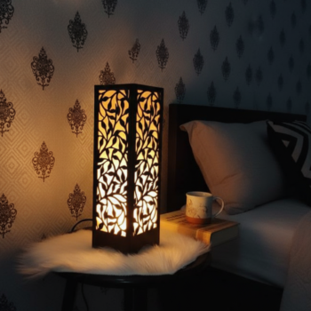 Large Size Wooden Side Table Lamp
