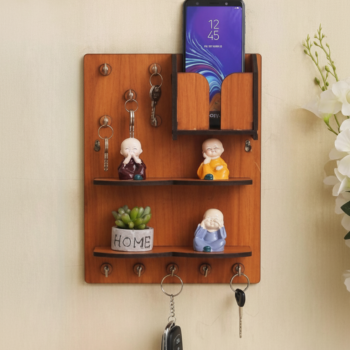 Modern Aesthetic Wooden Keys & Mobile Holder