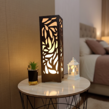 Large Size Wooden Side Table Lamp