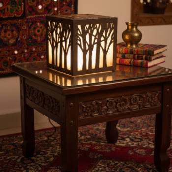 Tree Design Laser Cut Wooden Table Lamp