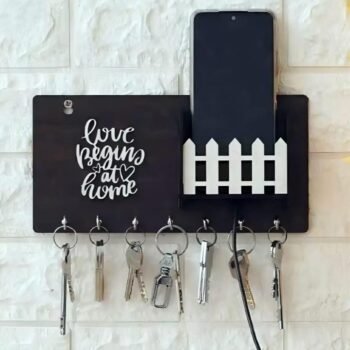 Wooden Keys & Mobile Holder (Love Begins At Home)