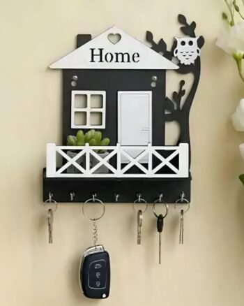 Wooden Key Holder (Home & Owl Tree Design)