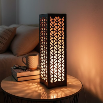 Large Size Wooden Side Table Lamp