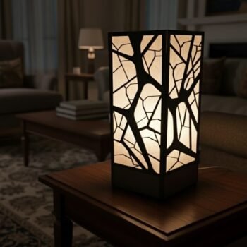 Wooden Side Table Lamp