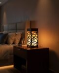 Modern Cutout Design Wooden Table Lamp