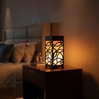 Modern Cutout Design Wooden Table Lamp