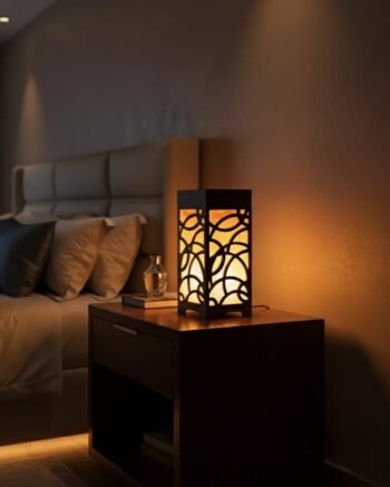 Modern Cutout Design Wooden Table Lamp