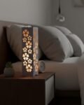 Elegant Floral Cutout Wooden Table Lamp
