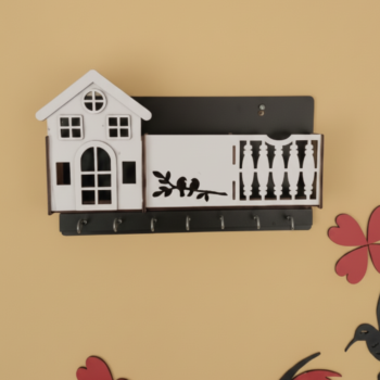 Sweet Home with Sparrow Wooden Keys & Mobile Holder