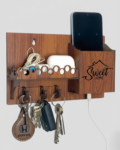 Wooden Abstract Art Mobile & Key Holder
