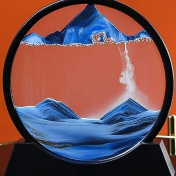 3D Moving Sand Mountain Lamp With Stand - Sandscape Painting - Moving Sand Art (Random Color)