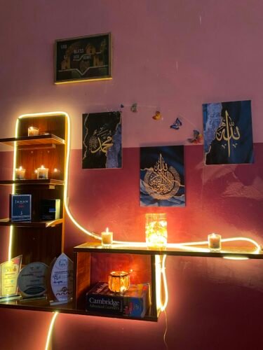 Set of 3 Islamic Calligraphy Wall Art Sticky Wooden Home Decor Phototiles photo review