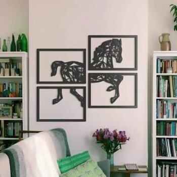 Elegant Horse 4 Pcs Abstract Art Wall Art Decor