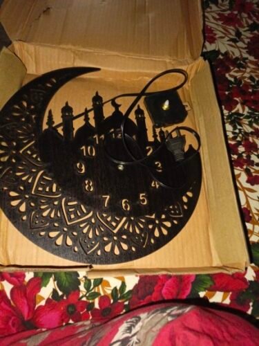 Ramzan Theme🌙 Islamic Wooden Clock with Premium Light photo review