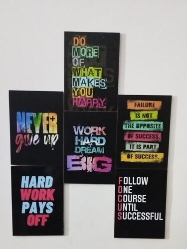 Set Of 6 Motivational Sticky Wooden Phototiles Canvas Frames For Wall Decor photo review