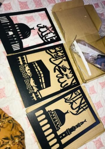 Kalma Islamic Calligraphy Frames Wooden Wall Art Set photo review