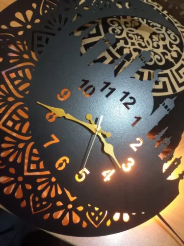 Ramzan Theme🌙 Islamic Wooden Clock with Premium Light photo review