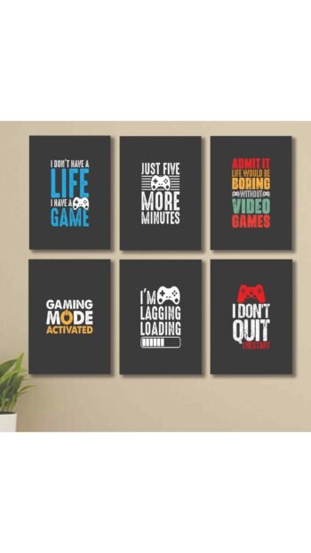 Set of 6 Wall Art Wooden Phototile Frames for Wall Decor