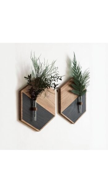 2 Pcs MDF Wood Planters - Stylish Greenery Accents for Your Home