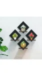 Pack of 04 Decorative Wooden Wall Shelves Suqare Shape