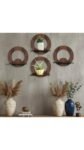 Set of 4 Wooden Round Wall Shelves