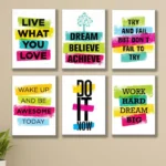 Set of 6 Wall Art Wooden Phototile Frames for Wall Decor