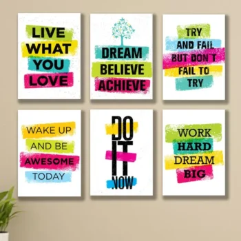 Set of 6 Wall Art Wooden Phototile Frames for Wall Decor