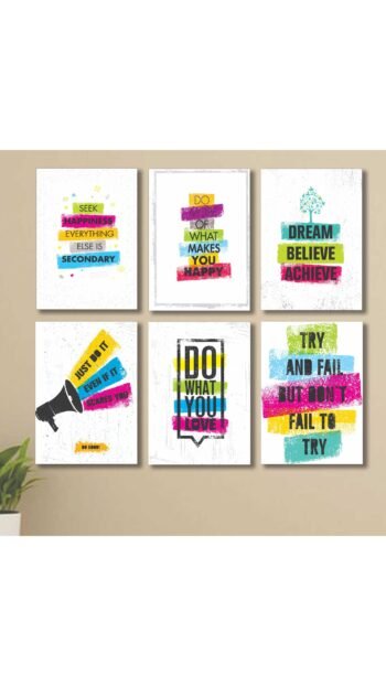 Set of 6 Wall Art Wooden Phototile Frames for Wall Decor