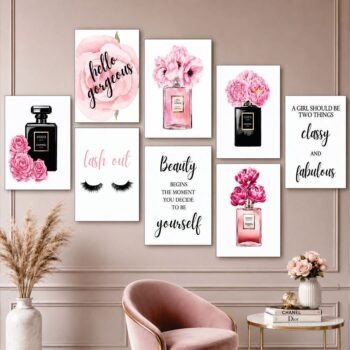 Set of 8 Premium Makeup theme Wall Art Phototiles
