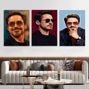 Stark Iconic Set of 3 Premium Wall Art Photo Tiles – Modern Home Decor