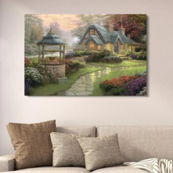 Make A Wish Cottage Canvas Art With Double Tape | 12x16 Inches